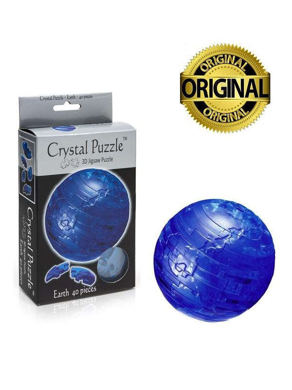 3D головоломка из пластика в виде сферы «Планета Земля» 40 деталей, Crystal Puzzle