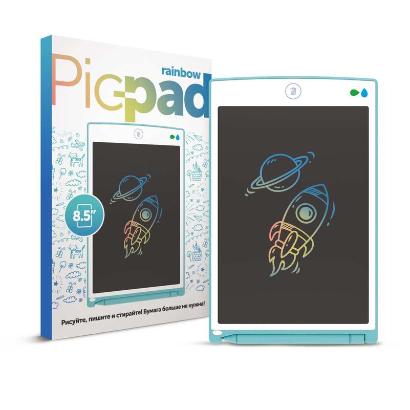 Планшет для рисования Pic-Pad Blue Rainbow, с ЖК экраном и функцией блокировки экрана, голубой, PPBLUE